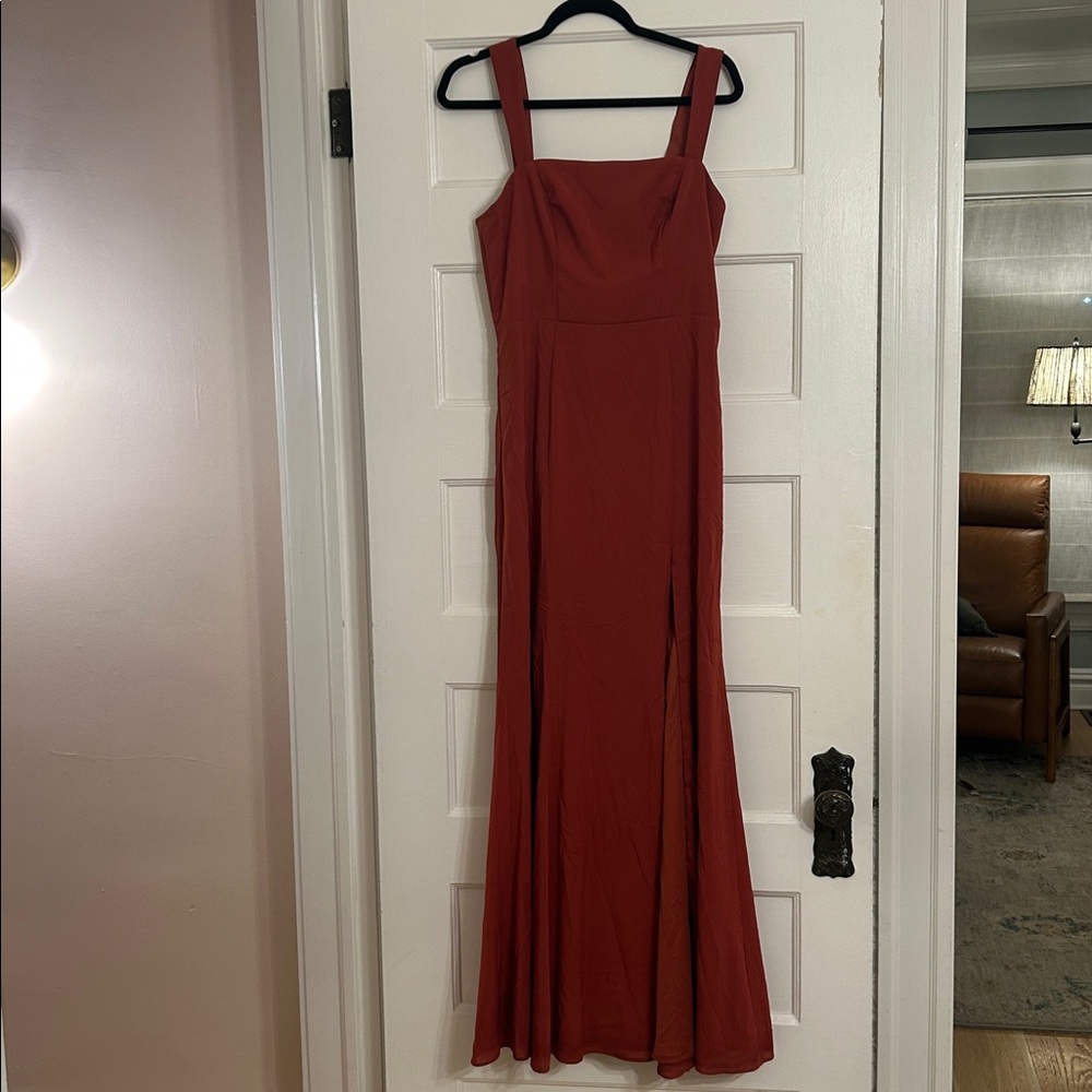 Azazie Rust Red Wedding Dress - Picture 2 of 6